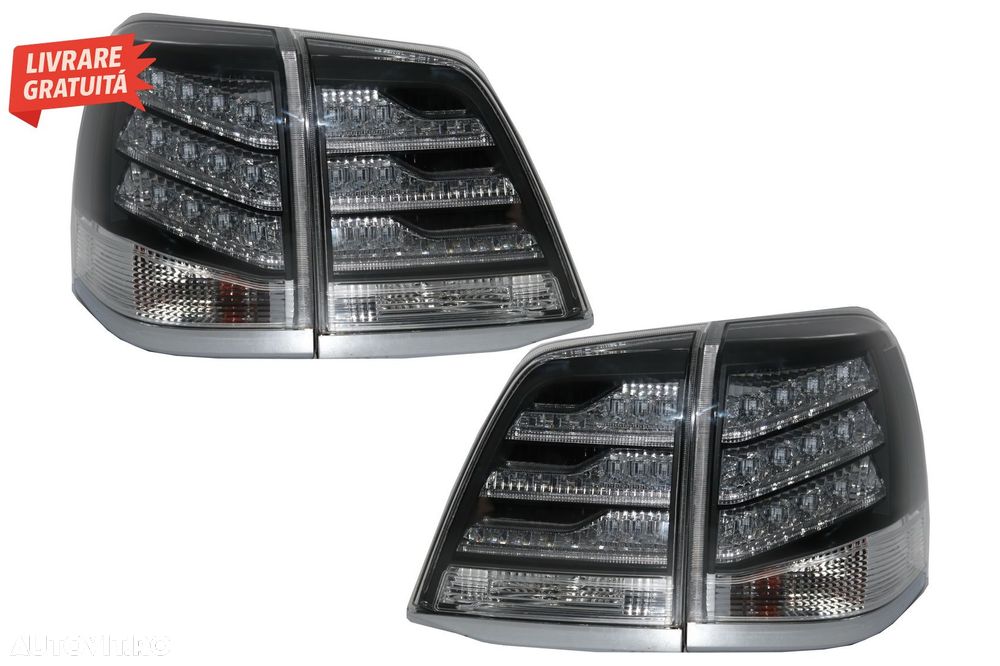Stopuri LED Alb si Negru Toyota Land Cruiser FJ200 J200 (2007-2011)- livrare gratuita - 1