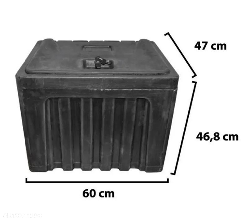 Lada pentru scule fara suport, din plastic negru 468x470x600 mm - 3
