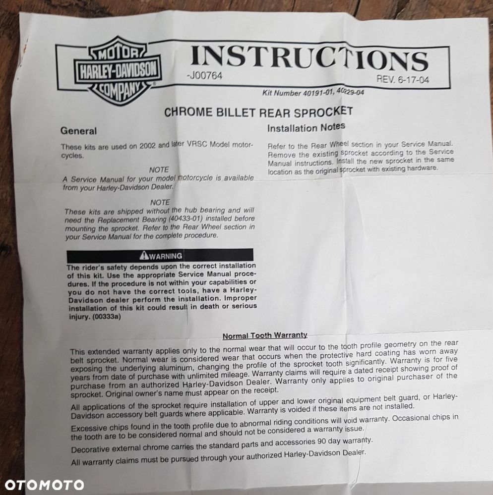 Chromowane koło pasowe napędowe tył pulley Harley Davidson V-Rod 40229-04 - 7
