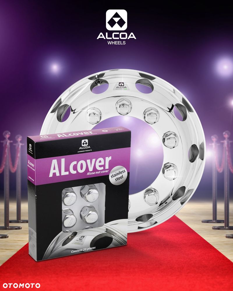 Kapselki ochronno-ozdobne na nakrętki koła z logo ALCOA - 3