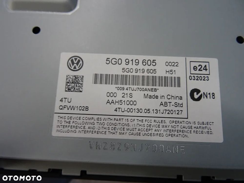 5G0035840 5G0919605 radio nawigacja VW Golf VII SPORTSVAN czesci - 2