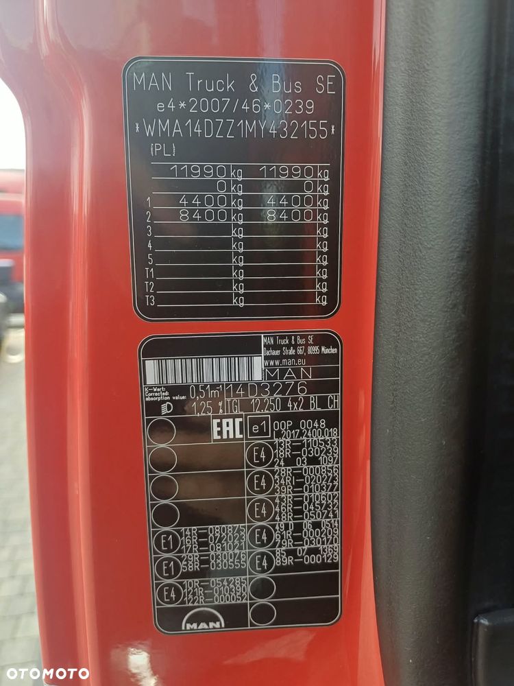 MAN TGL 12.250 KABINA LX DWA LÓŻKA + 23 PALETY - 23