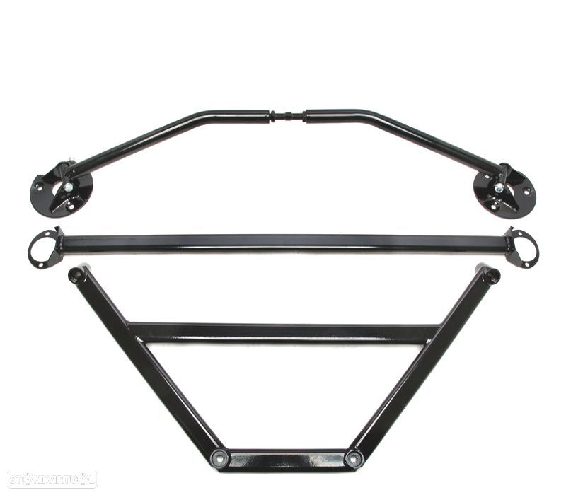 KIT BARRAS ANTI-APROXIMAÇÃO AJUSTÁVEIS BMW E30 82-94 PRETO - 1