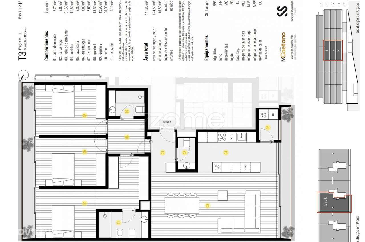 Apartº T3 L Estilo de Vida Douro Atlântico III Foz Rio Douro - Grande imagem: 4/15