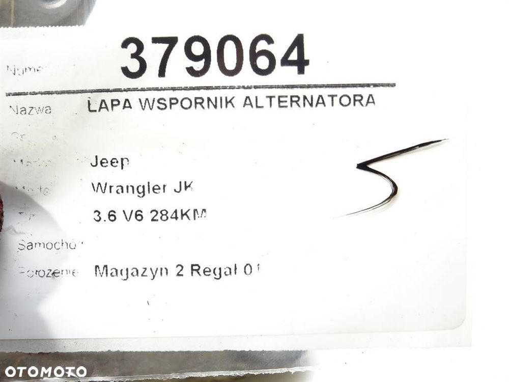 ŁAPA WSPORNIK ALTERNATORA - 111.00 PLN - JEEP WRANGLER III (JK) 2006 - 2022 3.6 V6 209 kW [284 KM] - 5