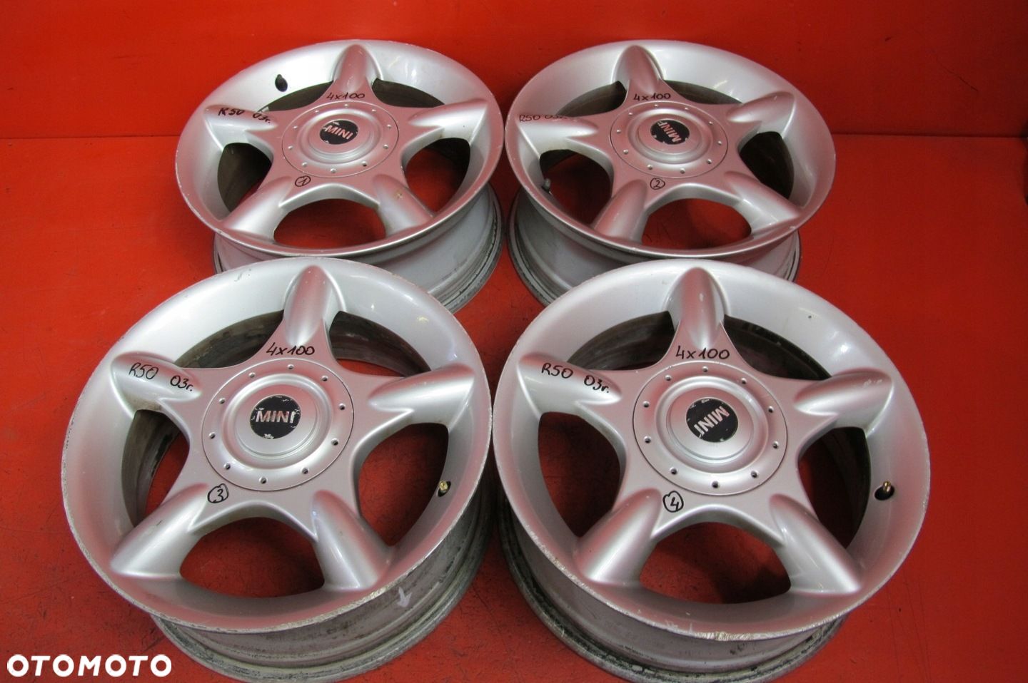 MINI ONE COOPER R50 FELGI ALUMINIOWE 16 6.5J ET48 4x100 1512348 KOMPLET - 1