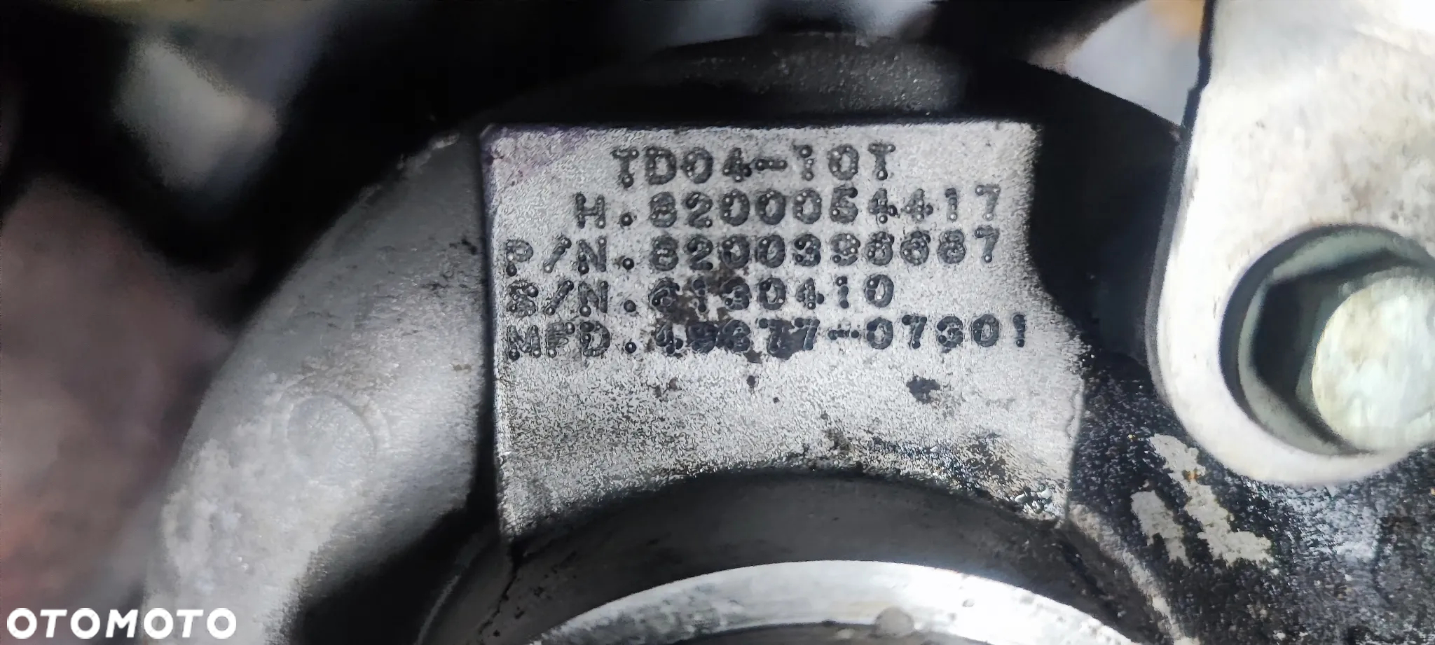 Turbosprężarka TD04-10T 8200396687 49377-07301 7701478861 2.0 Turbo Renault - 7