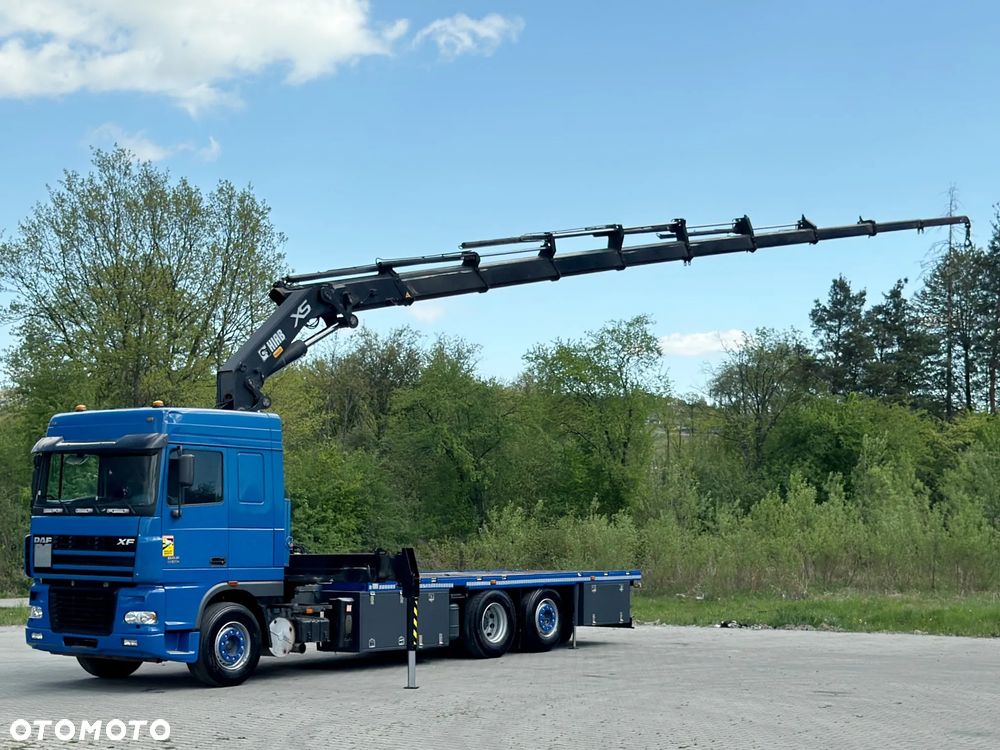 DAF XF 95.480 PLATFORMA 6,80 m + HIAB 422 E - 7 HIDUO + PILOT * STAN BDB - 2
