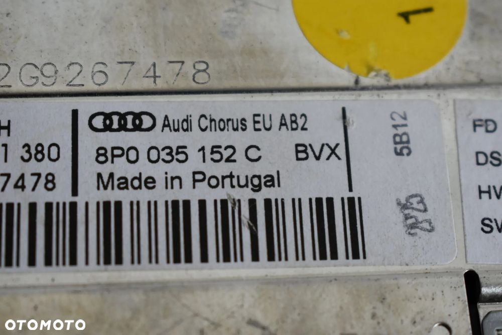 RADIO AUDI A3 8P CHORUS 2DIN 8P0035152C - 2