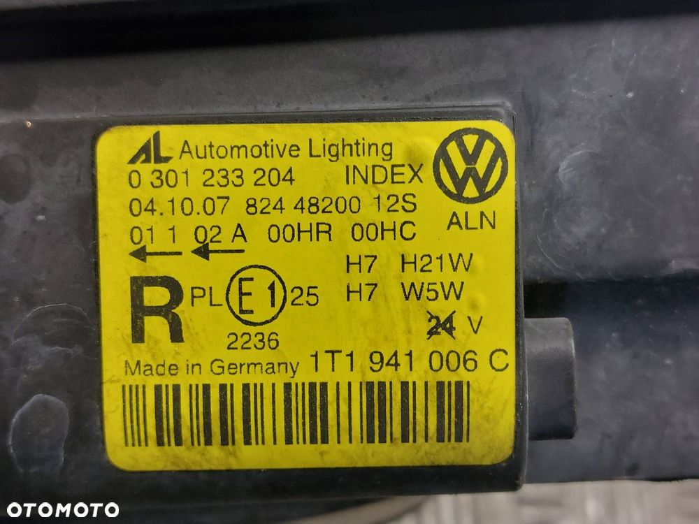 LAMPA PRAWY PRZÓD VOLKSWAGEN TOURAN I LIFT EU EUROPA 1T1941006C - 5