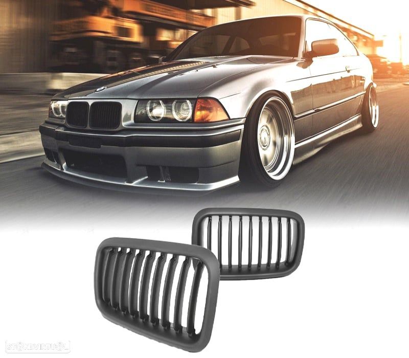 GRELHAS FRONTAIS BMW E36 91-96 LOOK M PRETAS - 1