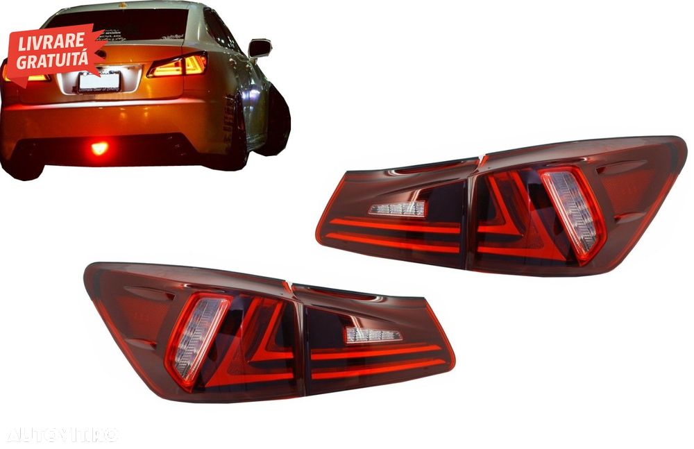Stopuri LED LEXUS IS XE20 (2005-2012) Light Bar Facelift New XE30 Design Rosu Clar- livrare gratuita - 1