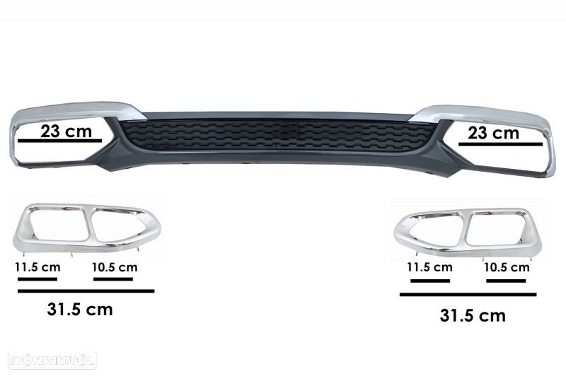 Difusor com Ponteiras Bmw Série 7 G11 G12 (2015 a 2019) - 6