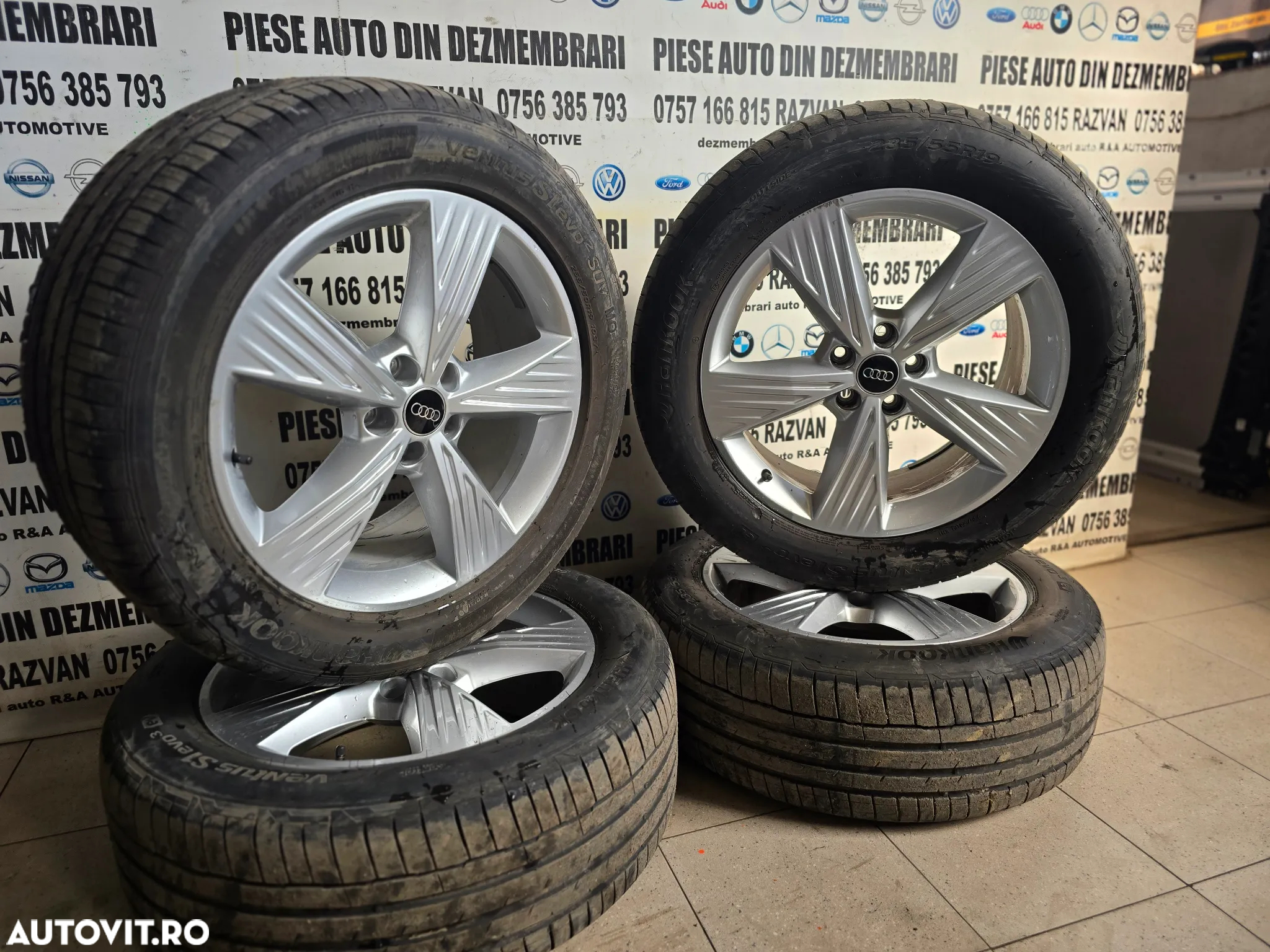 Set Jante Aluminiu R19 2 Dimensiuni Audi Q4 E-Tron 235/55R19 255/50R19 5X112 Anvelope Vara Dot 2023 - 2
