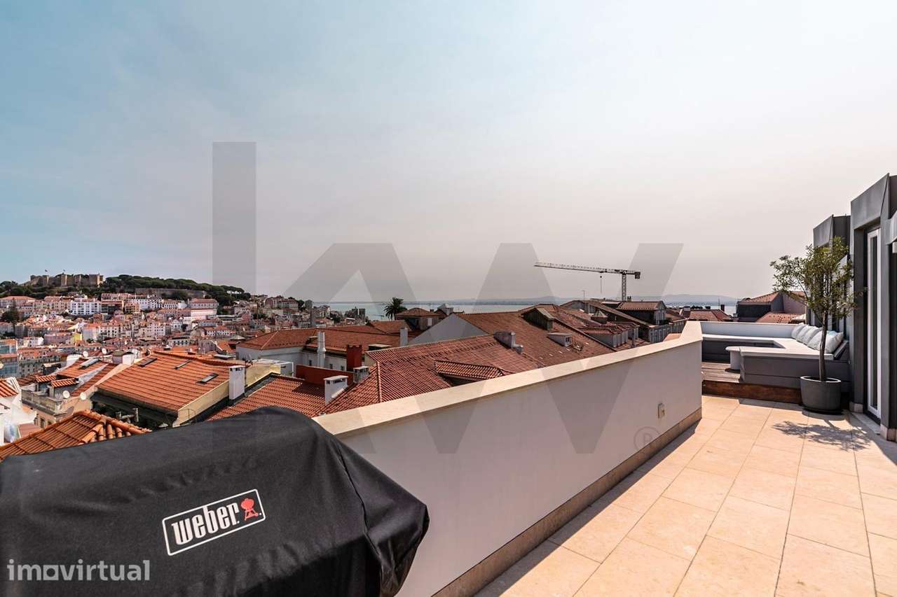 Penthouse entre o Chiado e o Príncipe Real com terraço e vista deslumb - Grande imagem: 2/20