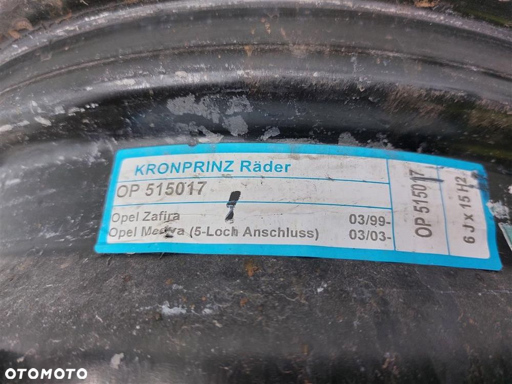 Felgi stalowe OPEL ASTRA II G, ZAFIRA A GM 5X110 6 J R15 ET 43 4 SZTUKI - 11