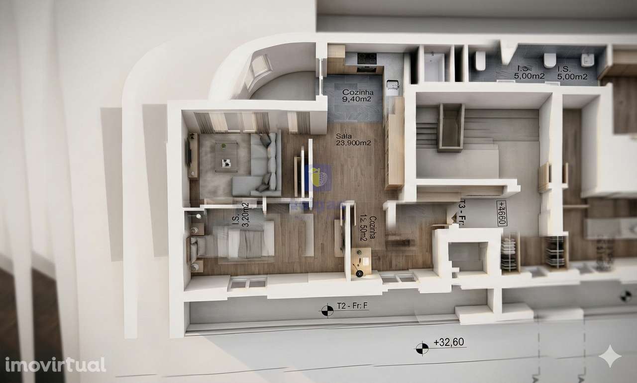 T3 Novo com Varanda e Arrecadação - Grande imagem: 2/6