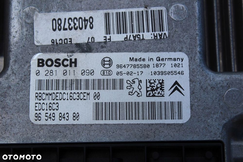 Sterownik Komputer silnika PEUGEOT CITROEN 1.4 HDI diesel 0281011090 - 2