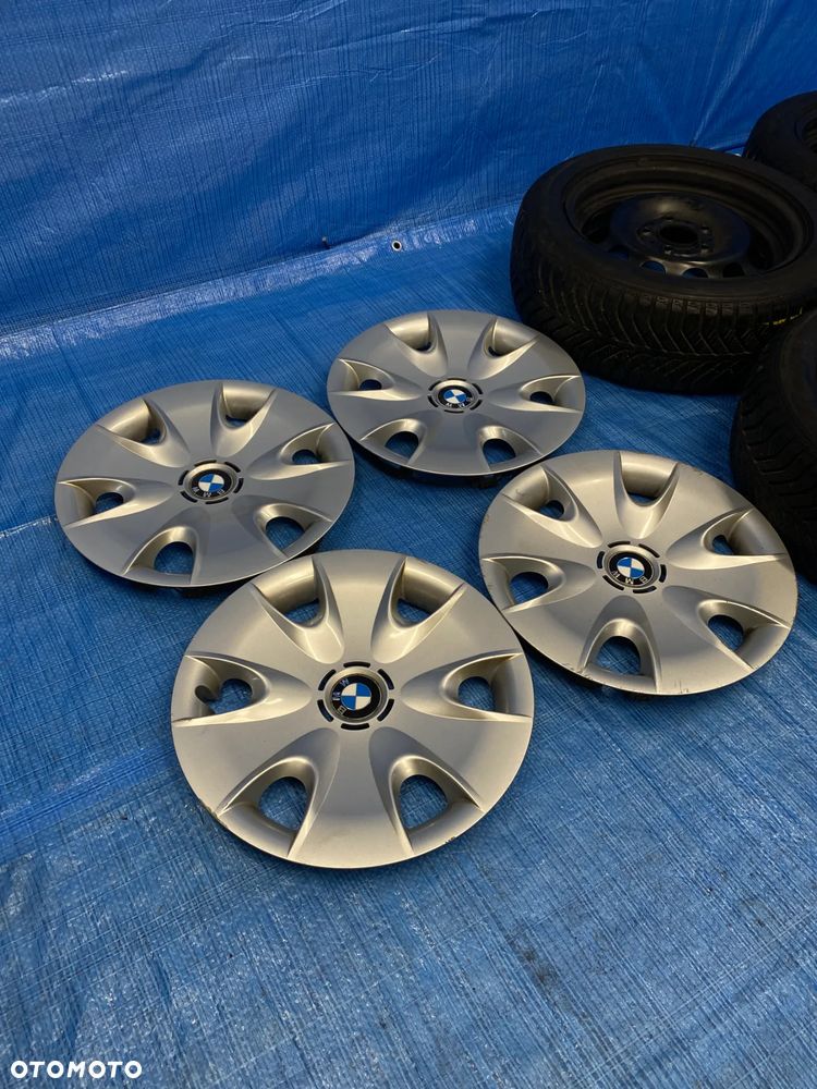 KOŁA KOŁO FELGA STALOWE 6,5J 16" 5X120; 72,6mm KOMPLET  OPONY CAŁOROCZNE RUNFLAT GOODYEAR 5,4mm  KOŁPAKI OE BMW 1 SERIA E81 E87  3 SERIA E36 E46 E90 E91 ITP. - 9