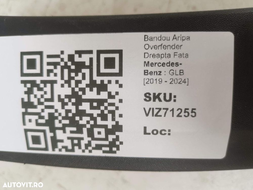 Bandou Aripa Overfender Dreapta Fata Mercedes-Benz  GLB 2019 2020 2021 - 4