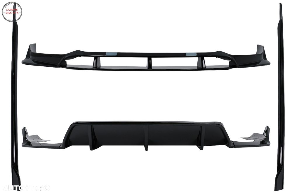 Pachet Exterior Aero BMW X6 G06 (2019-03.2023) M-Tech Black Knight Design Negru Lu- livrare gratuita - 1