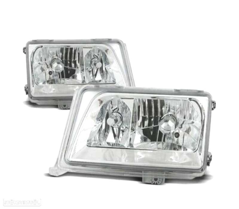 FARÓIS MERCEDES W124 93-95 FUNDO CROMADO - 1