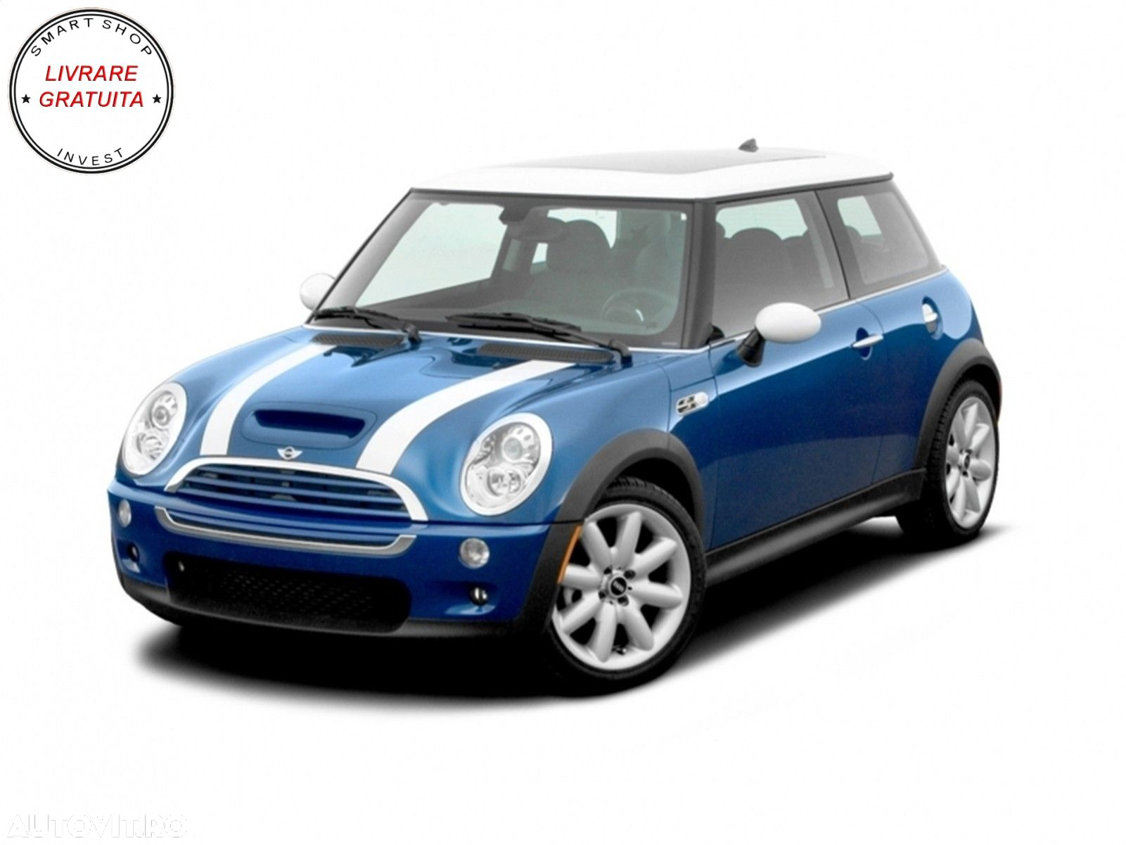 Set Stickere Capota Negru Alb MINI R50 R52 R53 R56 R57 Clubman R55 (2001-2017) Cal- livrare gratuita - 4