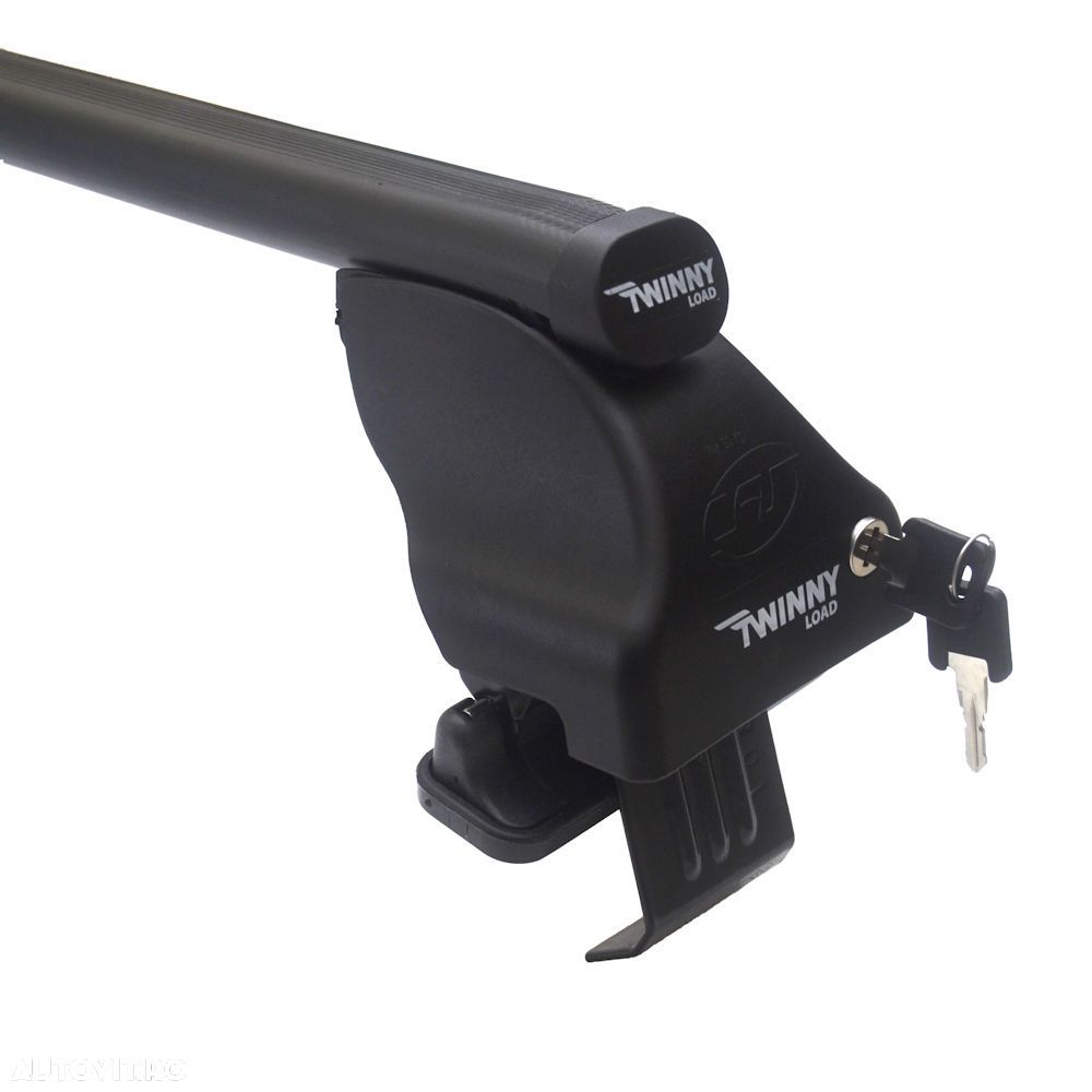 Set bare transversale portbagaj din otel marca Twinny Load TL S48, kit complet cu bare, suporti si antifurt cu cheie - 2