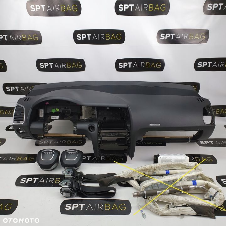 AUDI Q7 DESKA ROZDZIELCZA KONSOLA KOKPIT PULPIT PODUSZKI AIRBAG AIR BAG PASY KIT SET - 1