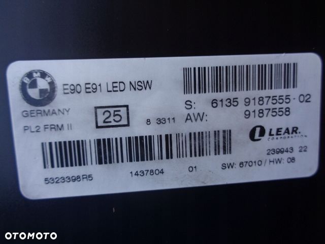 moduł świateł bmw e90 e91 LED NSW 9187555-02 - 1