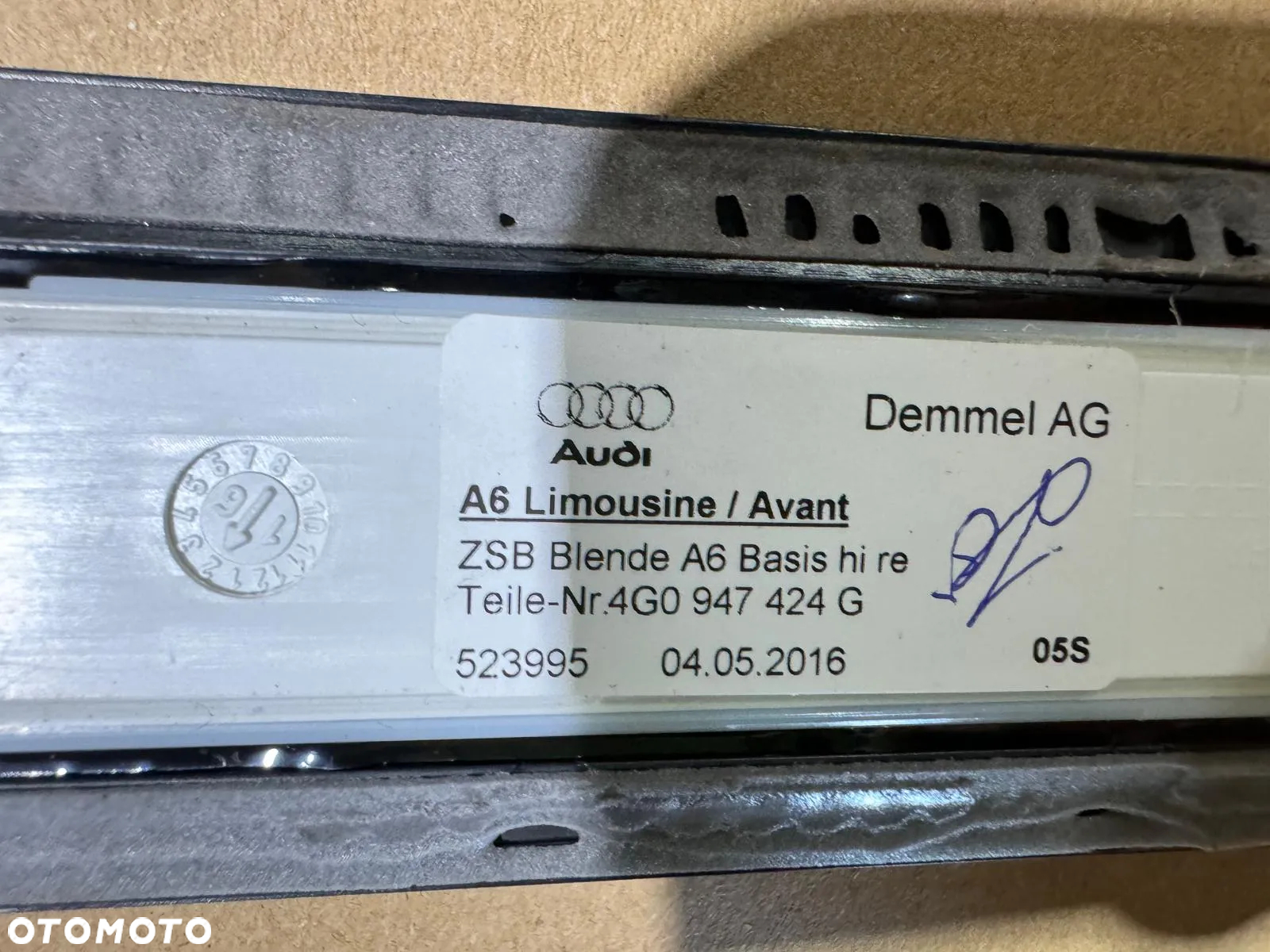 AUDI A6 C7 4G0947405G  LISTWY LISTEWKI LISTWA LEWY PRAWY PRZÓD TYŁ  PODŚWIETLANE PROGOWE WEWNĘTRZNE NOWE! IDEALNE! FOLIA! - 5