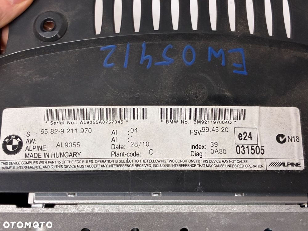 BMW 3 RADIO NAVI NAWIGACJA WYŚWIETLACZ 9211970 922634701 - 6