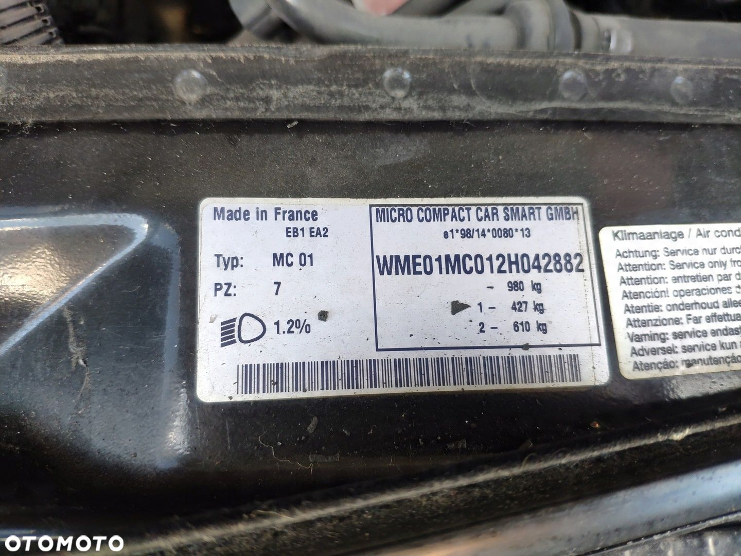 SMART ForTwo 450 SILNIK 160910 TURBO 0.6 600 - 3