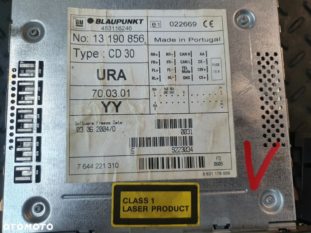 OPEL ASTRA H RADIO CD WYŚWIETLACZ KOMPLET 13190856 13178570 - 4
