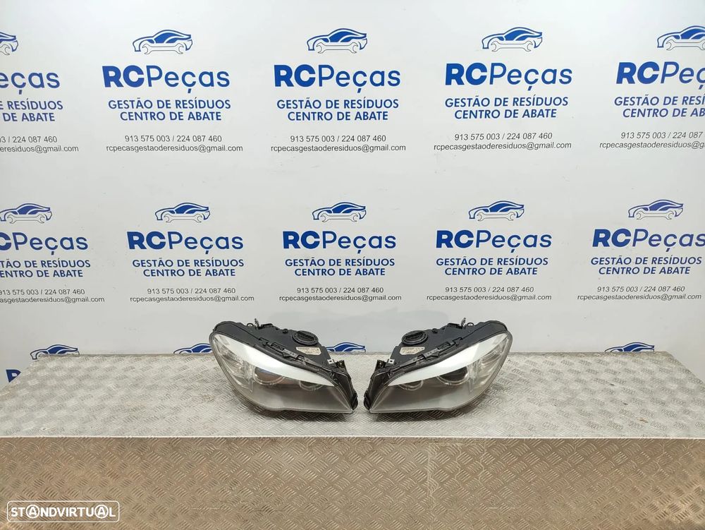 Conjunto Oticas Farois Frontal Frente Esquerda Halogenio Original BMW Serie 5 F10 Sedan Carro F11 Touring Carro 2011 a 2017 - 4