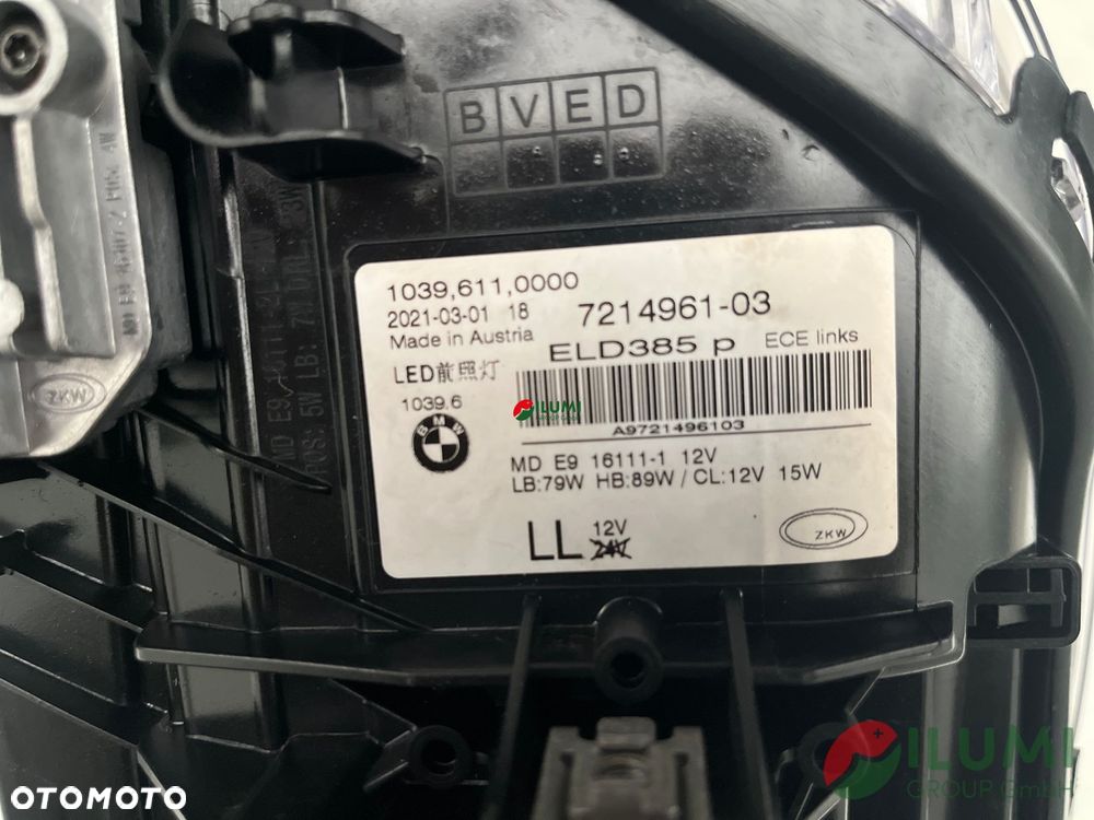 BMW 5 G30 G31 Adaptive Led Reflektor Lewy 7214961 - 7