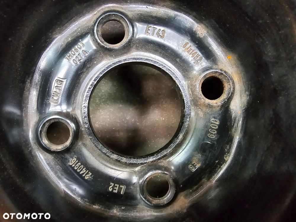 (V35) Felga stalowa 14'' Volkswagen Caddy Passat Golf II III Polo Skoda Fabia Rapid Roomster Seat Ibiza Leon Audi A2 80 90 / Przyczepa Laweta / 6Jx14 ET43 4x100 - 2