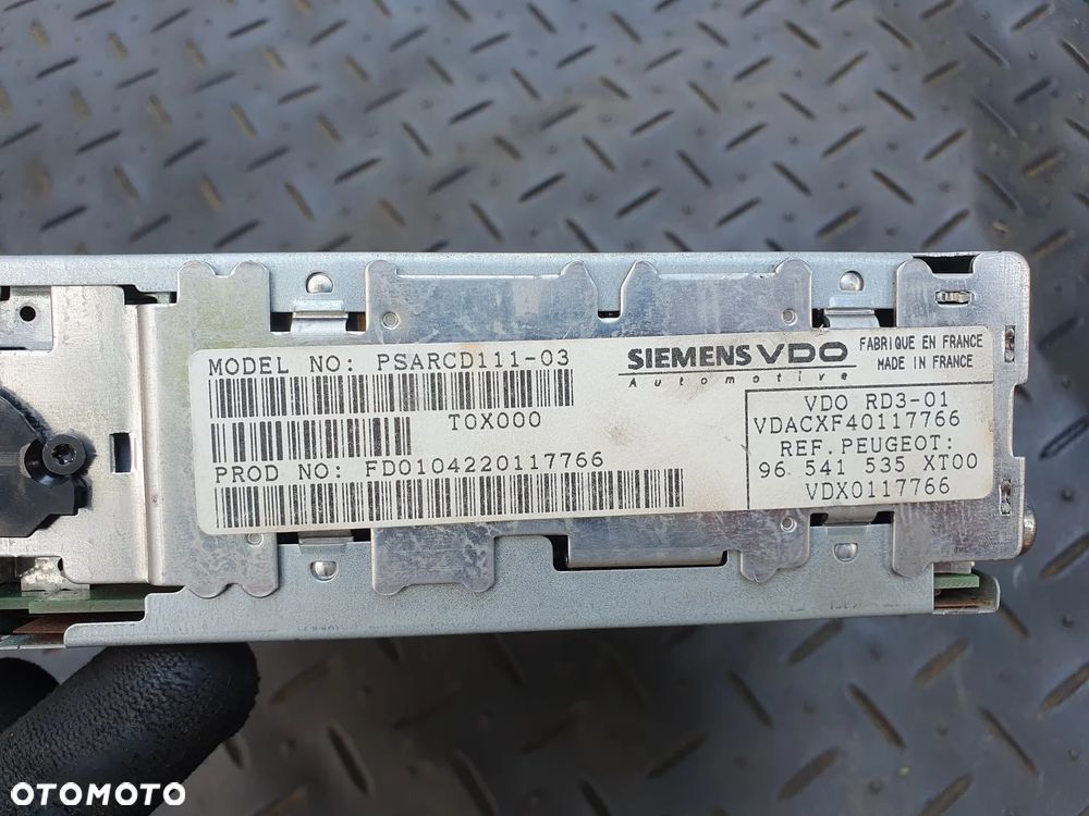 PEUGEOT CITROEN XSARA RADIOODTWARZACZ RADIO FABRYCZNE PSARCD111-03 RD3-01 96541535XT - 4