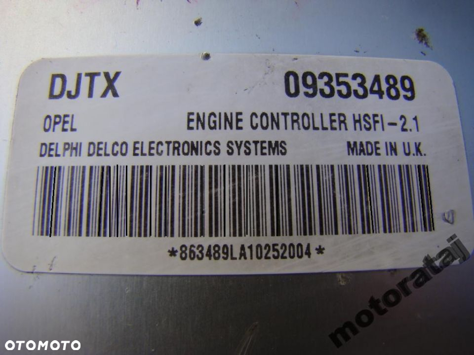 KOMPUTER OPEL Z16XE 09353489 DJTX HSFI-2.1 DELPHI - 2