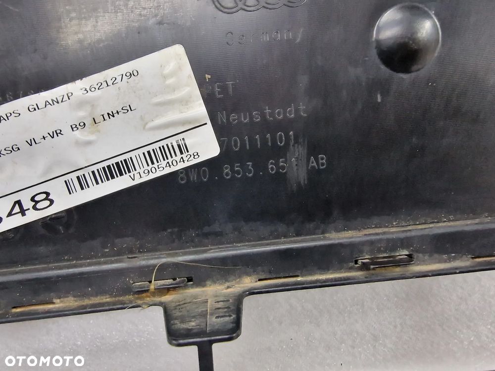 AUDI A4 B9 8W0 S-LINE COMPETITION 14- ATRAPA / GRILL PRZEDNI PRZÓD NA PDC , NR 8W0853651AB , NR AUKCJI GL85 - 19