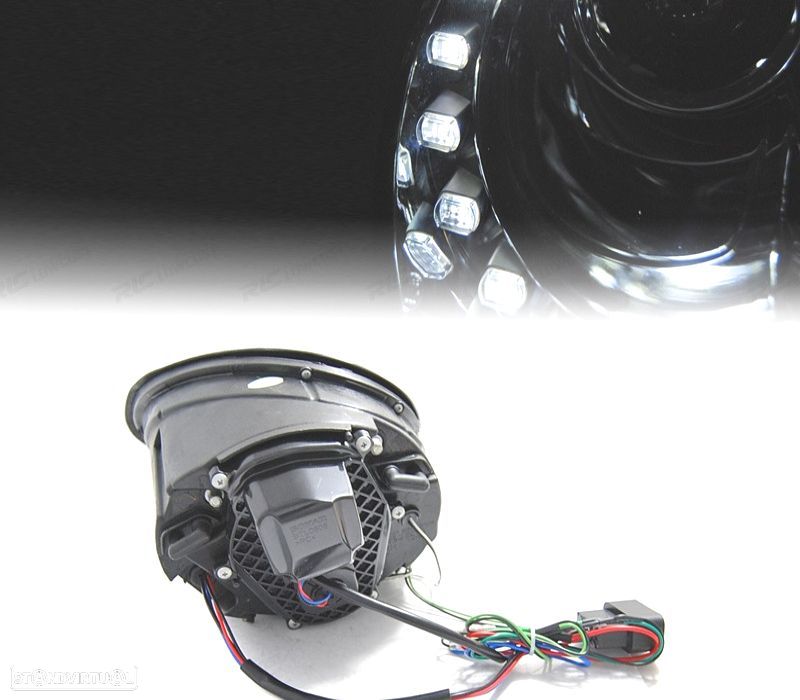 FARÓIS LUZ DIURNA LED VOLKSWAGEN VW BEETLE 06-12 FUNDO PRETO - 2