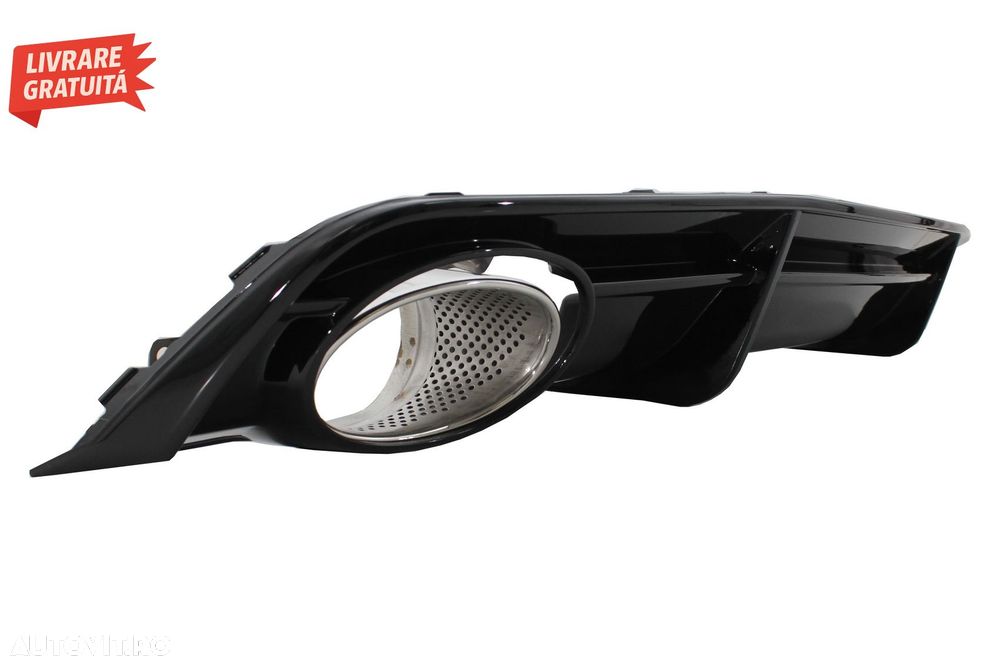 Difuzor Bara Spate Negru si Ornamente Evacuare Audi A7 4G Facelift (2015-2018) RS7- livrare gratuita - 7