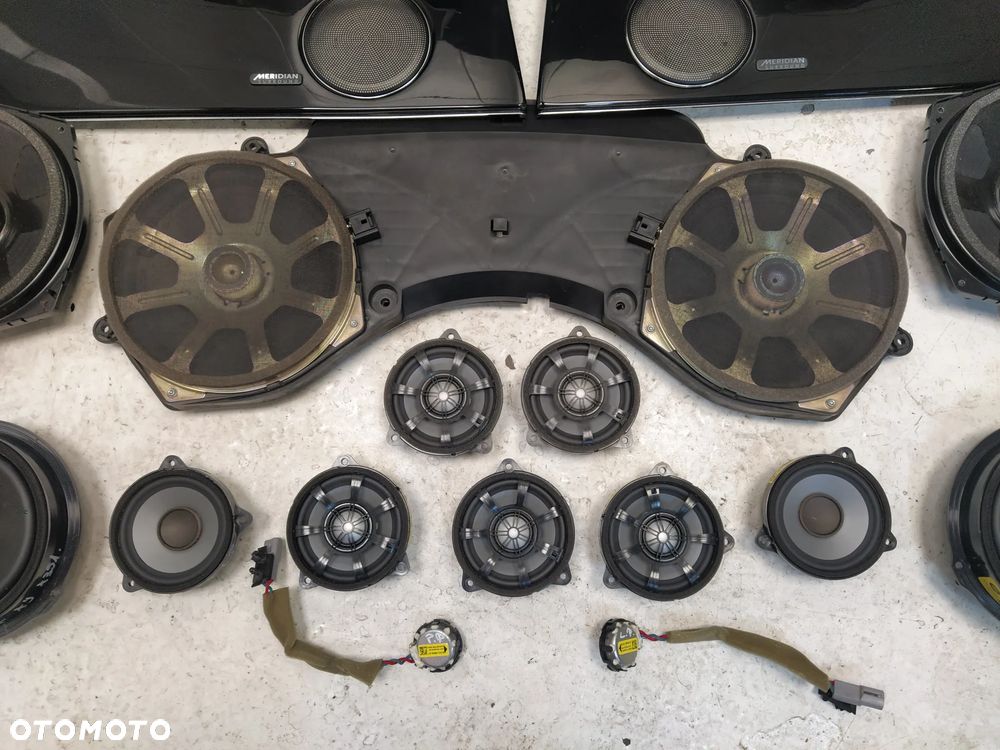 JAGUAR XJR XJ-R X351 ZESTAW GŁOŚNIKÓW NAGŁOŚNIENIA PRZÓD TYŁ LEWA PRAWA W DRZWI PÓŁKA TYLNA MERIDIAN SURROUND KOMPLET ORYGINAŁ - 12