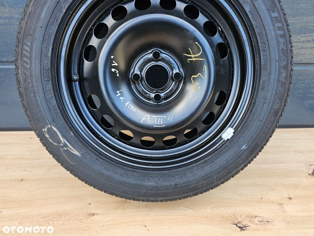 KOŁO ZAPASOWE ZESTAW NAPRAWCZY OPEL ASTRA G H MERIVA A CORSA D 4X100 16 CALI ET37 205/55/16 BRIDGESTONE - 5
