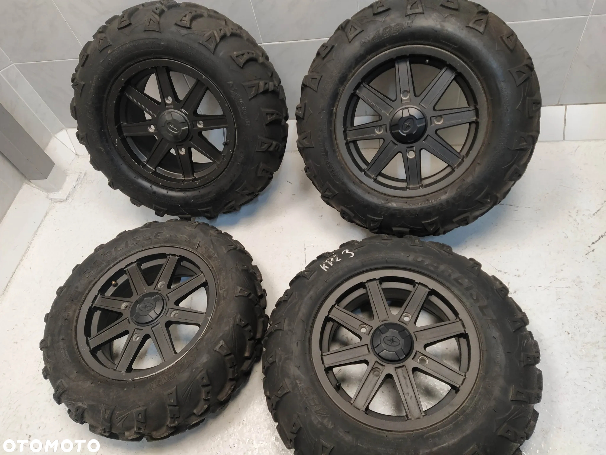 POLARIS SCRAMBLER 2X FELGA 14/7.5 R14 ET57.4   2X FELGA 14/5.5 R14 ET46.7  4X OPONY CST CARLISLE 26X8 26X10 R14 KOŁA - 2