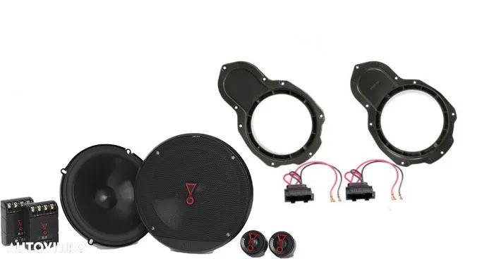 Pachet audio VW Passat B6/B7 fata, boxe, inele, mufe adaptoare JBL STAGE3 607C - 1