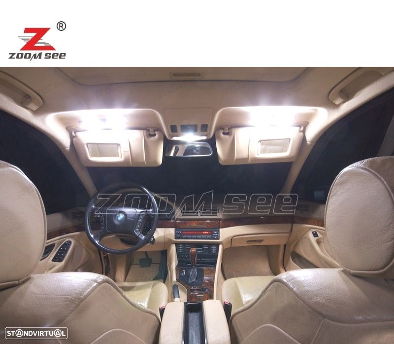 KIT COMPLETO DE 21 LÂMPADAS LED INTERIOR BMW E39 5 SERIES 530D 525D 520D 520I 525I 528I 530I 540I M - 4