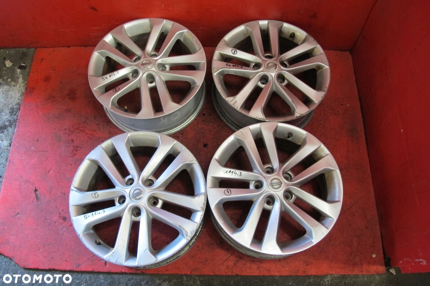 NISSAN JUKE 1 I F15 FELGI ALUMINIOWE 17 7J ET47 5x114.3 1KA2A KOMPLET - 1