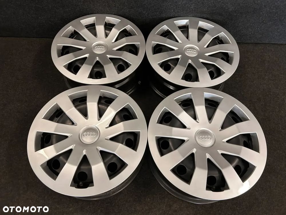 Felgi stalowe z oryginalnymi kołpakami Audi A1 2Q0 15 cali 5x100 4szt. Jak Nowe! - 2