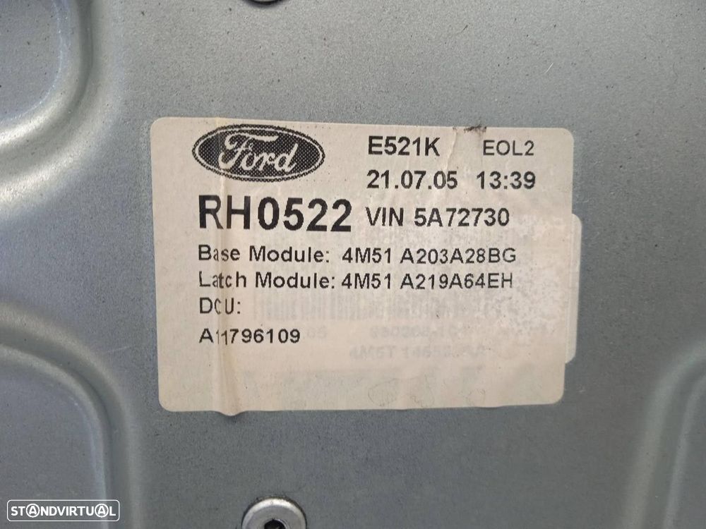 ELEVADOR DE VIDRO FRONTAL DIREITO FORD FOCUS II 2005 - 4